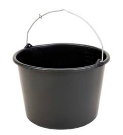 Bouwemmer kunststof zwart 12L