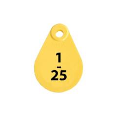 Nekplaatje Geel bedrukt 25 stuks