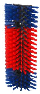 Halfronde koeborstel / veeborstel, blauw/rood