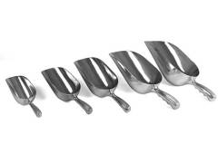 Meel/voerschep aluminium rond