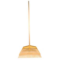 Jumbo bladhark 60cm geel kunststof met steel 160cm