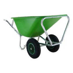 Kruiwagen Fort F&S 165L Groen HDPE bak verz.onderstel 2-wiel