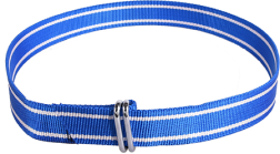 Koehalsband blauw wit met knelgesp 130 cm