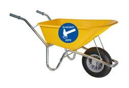 Bouwkruiwagen Basic HDPE 100 L geel