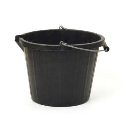 Emmer kunststof rond met tuit zwart 14L
