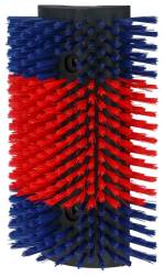 Halfronde koeborstel / veeborstel, blauw/rood XL