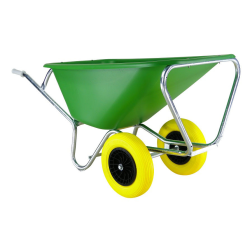 Kruiwagen Fort F&S 165L Groen HDPE bak, 2 wiel-NooitMeerLek