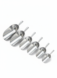 Meel/voerschep aluminium rond