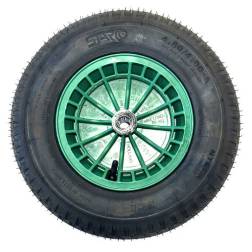 Wiel 4.80/4.00 x 8 4Ply kunststof velg groen zonder as