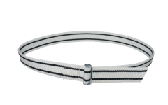 Koehalsband wit zwart met knelgesp 120cm